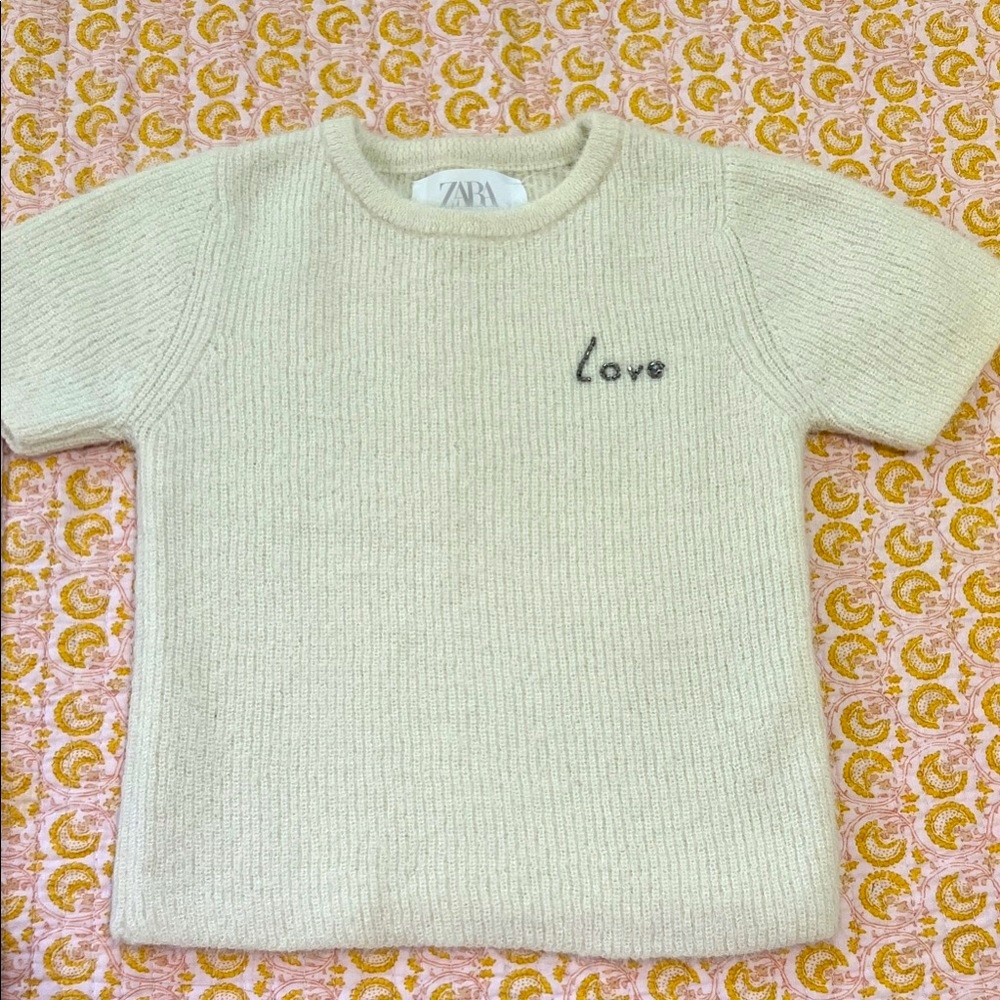 Zara Kids Ivory Knit Sweater